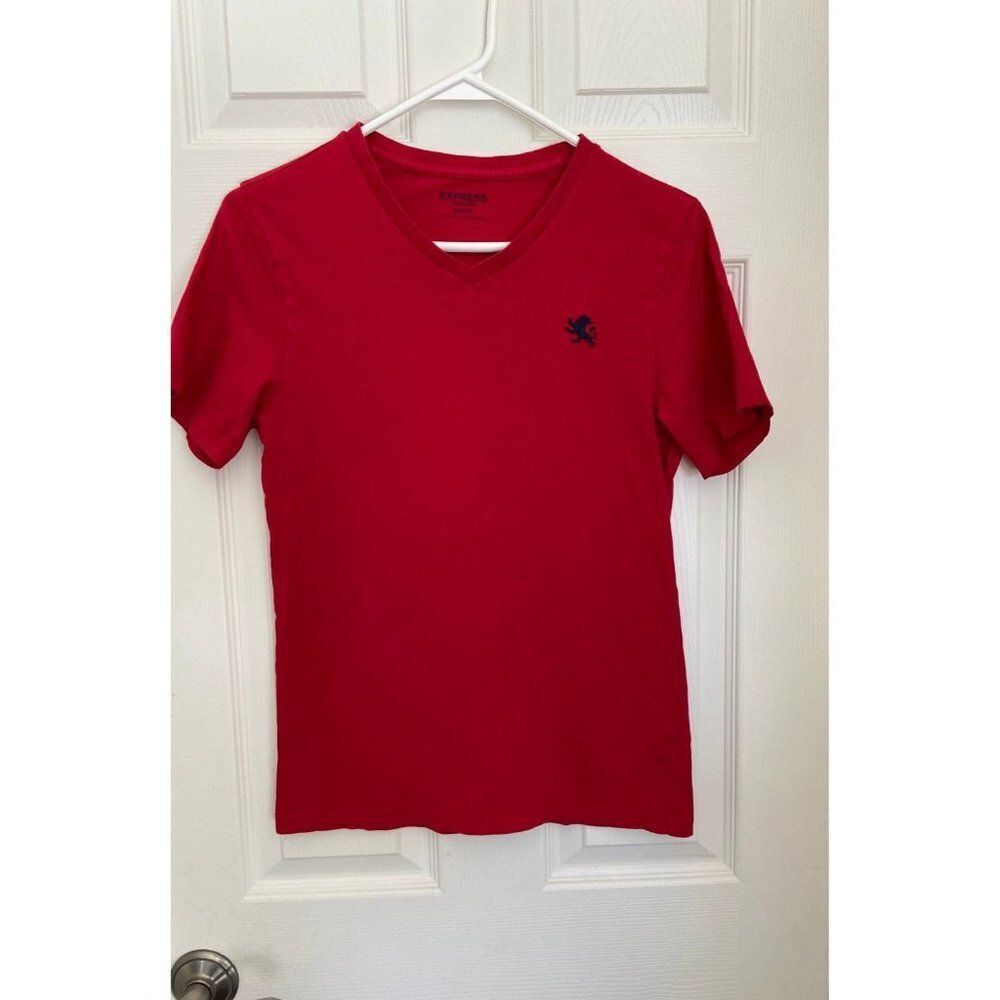 Express V-neck T-shirt red